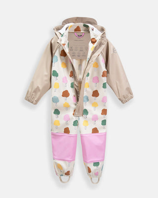 Rain Coverall Snowsuit and Accessories 7AM Enfant Color: Rainy Trees Beige Size: 18-24M