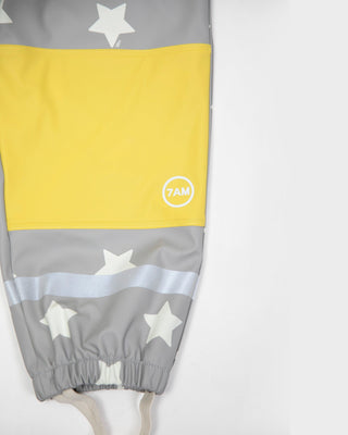 Rain Suspender Pants pants 7AM Enfant Color: Rainy Stars Yellow Size: 18-24M