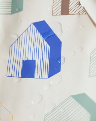 Rain Worker Jacket jacket 7AM Enfant Color: Rainy Houses Teal Size: 18-24M