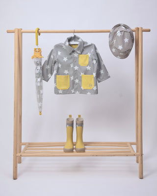 Rain Worker Jacket jacket 7AM Enfant Color: Rainy Houses Teal Size: 18-24M