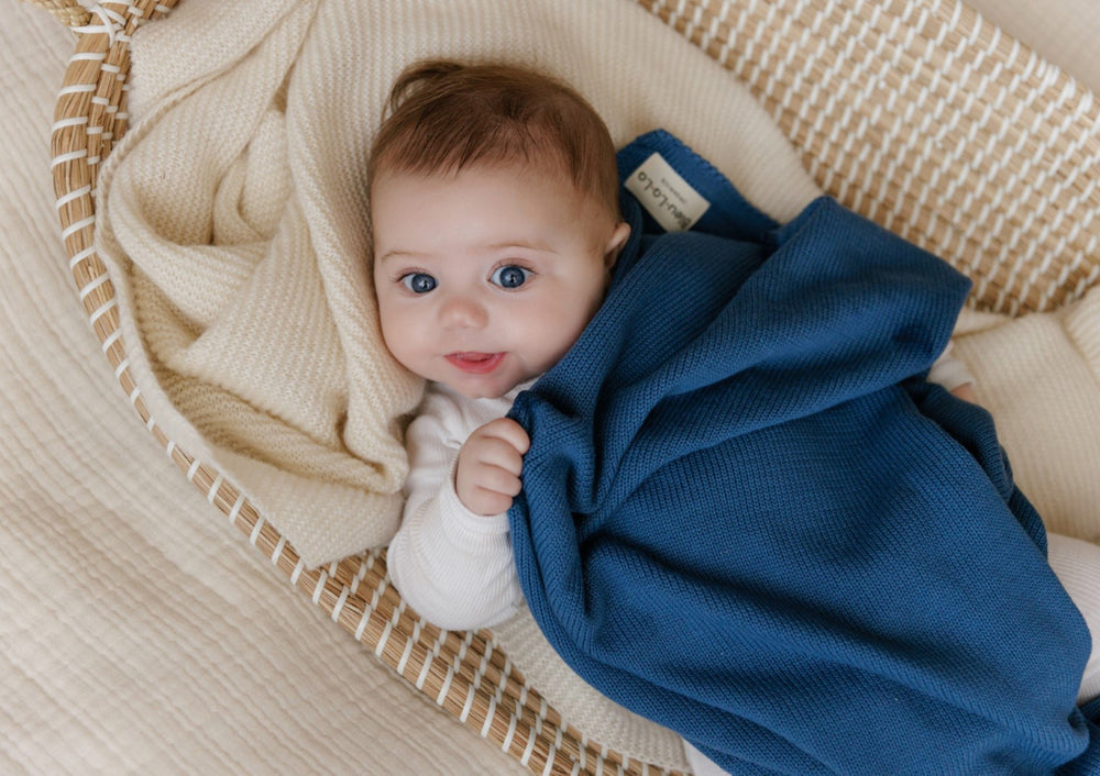 100% Cotton Organic Luxe Baby Blanket Bleu La La Color: Sky Blue