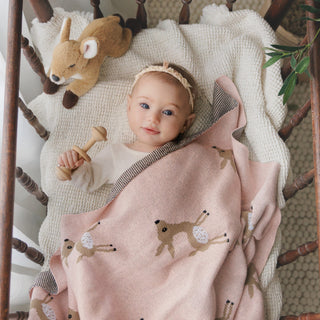 100% Cotton Knit Swaddle Baby Blanket Baby Blanket Bleu La La Color: Sheep - Khaki