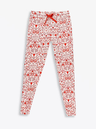 No Greater Love Pink Bamboo Women's PJ Jogger Set Adult Women's Pajamas Holy Pals Size: XS