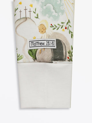 He Is Risen Cotton Footie with 2-Way Zipper Onesie Holy Pals Size: NB