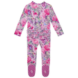 Posh Peanut Bamboo Footie Ruffled Zippered One Piece - Ellery (Floral) | Baby Riddle