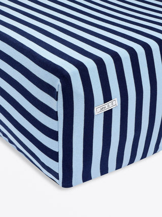 No Greater Love Blue Cotton Bedsheet Bedsheet Holy Pals Size: Crib