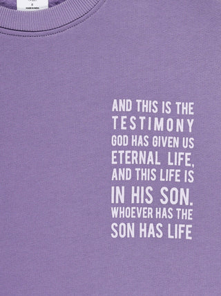 Eternal Life Purple Fleece Crewneck Sweatshirt Sweater Holy Pals Size: 02