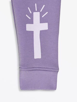 Eternal Life Purple Fleece Jogger Jogger Holy Pals Size: 02
