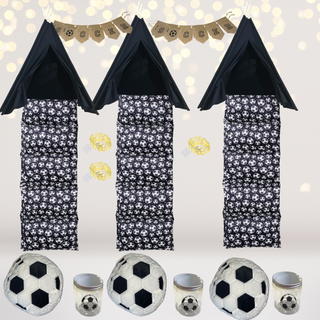 Soccer Sleepover Party Set, Tee Pee Soccer Birthday Party Box Chicky Chicky Bling Bling