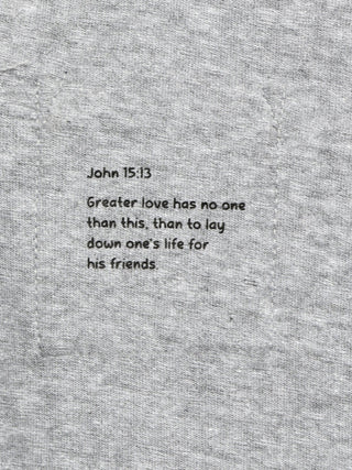 Heather Gray Prayer Cotton Pocket Long Sleeve T-Shirt T-Shirt Holy Pals Size: 02
