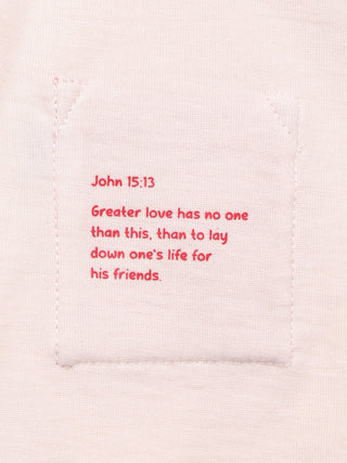 Pink Prayer Pocket Cotton Long Sleeve T-Shirt T-Shirt Holy Pals Size: 02