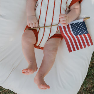 Knit Romper | Picnic Pinstripe forever french baby