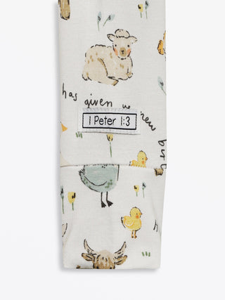 New Birth Bamboo Footie with 2-Way Zipper Onesie Holy Pals Size: NB
