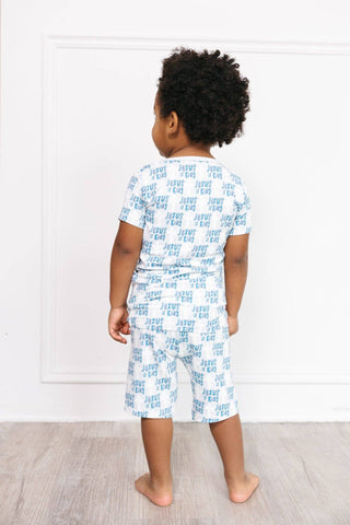 Bamboo Short Sleeve Pajama Set with Shorts - Blue Jesus Is King