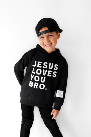 Jesus Loves You Bro Kid's Hoodie BRVE by Fletch Size: 18-24 months