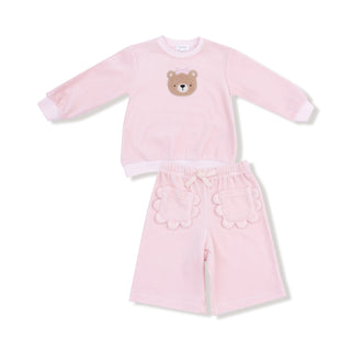Oversized Shirt with Wide Leg Pant Set, Velour Teddy Bear 410VS Angel Dear Size: 6-12M