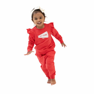 Ruffle Megaphone Sweatshirt, Varsity - Red 411A Angel Dear Size: 6-12M