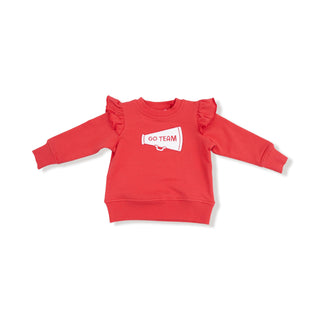 Ruffle Megaphone Sweatshirt, Varsity - Red 411A Angel Dear Size: 6-12M