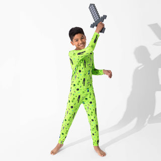 Bamboo Long Sleeve Pajama Set - Minecraft Mob Squad Baby & Toddler Sleepwear Bellabu Bear Size: 4T