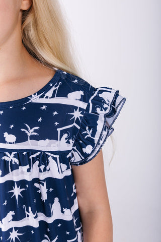 Starry Night PJ Girls Nightgown Polyester Nightgown Holy Pals Size: 2-3