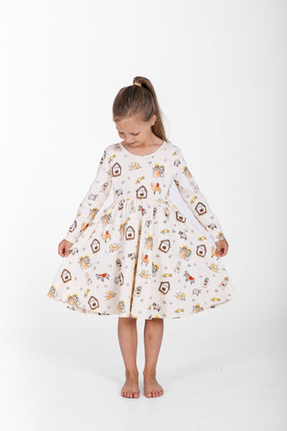 Away in a Manger Twirl Dress Cotton Dresses Holy Pals Size: 02