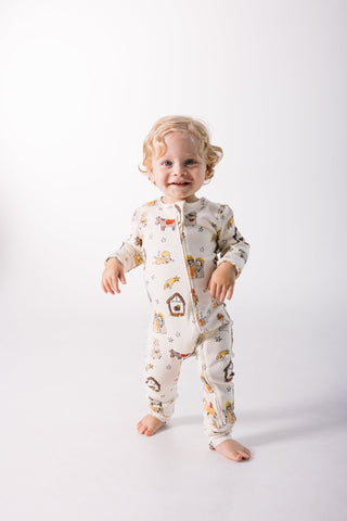 Away in a Manger PJ Footless Onesie Cotton Onesie Holy Pals Size: 00-03M