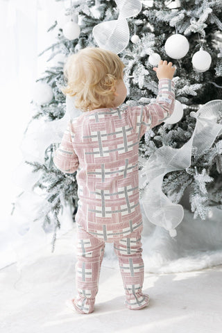 Prophecy Plaid Footed Onesie Cotton Onesie Holy Pals Size: 00-03M