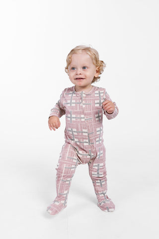 Prophecy Plaid Footed Onesie Cotton Onesie Holy Pals Size: 00-03M