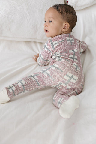 Prophecy Plaid Footed Onesie Cotton Onesie Holy Pals Size: 00-03M