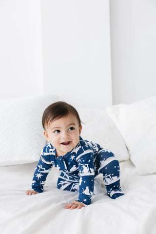 Starry Night Footed Onesie Cotton Onesie Holy Pals Size: 00-03M