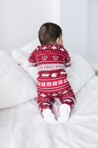 King of Kings Ruby Red Footed Onesie Cotton Onesie Holy Pals Size: 00-03M