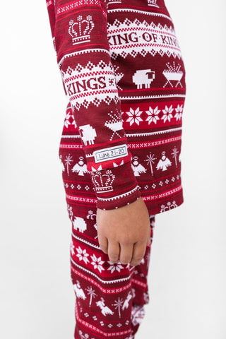 King of Kings Ruby Red PJ Long Sleeve Set Cotton Two Piece Holy Pals Size: 02