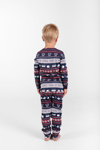 King of Kings Midnight Blue PJ Long Sleeve Set Cotton Two Piece Holy Pals Size: 02