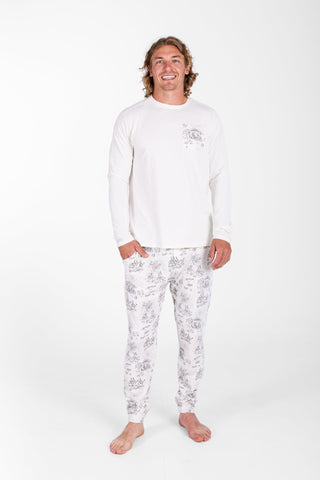 O Little Town of Bethlehem Mens PJ Set Cotton Adult Men's Pajamas Holy Pals Size: XS