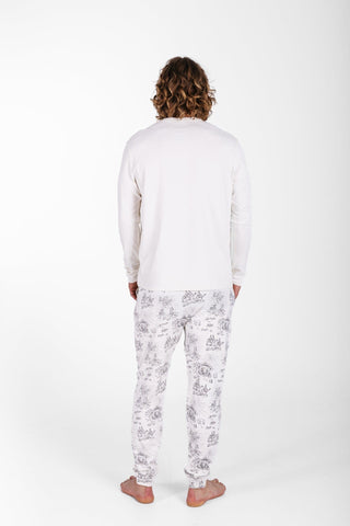 O Little Town of Bethlehem Mens PJ Set Cotton Adult Men's Pajamas Holy Pals Size: XS