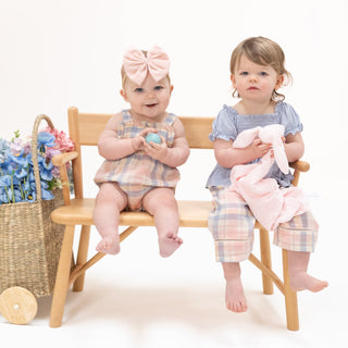 Smocked Blouse and Pant Set - Dusty Plaid 556M Angel Dear Size: 6-12M