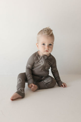 Bamboo Zip Pajamas - Sage Yin YangPajamasforever french babySize: Newborn