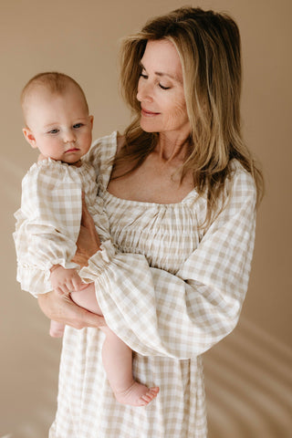 Ruffle Romper | GinghamRomperforever french babySize: Newborn