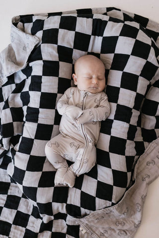 Bamboo Zip Pajamas | Arm Day Baby clothing forever french baby Size: Newborn