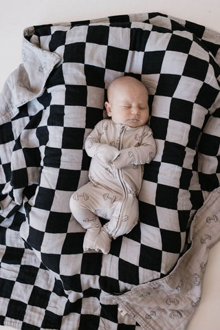 Bamboo Zip Pajamas | Arm Day Baby clothing forever french baby Size: Newborn