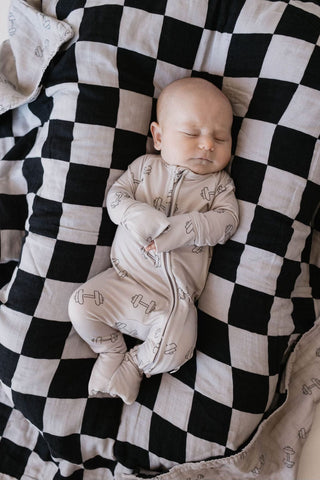 Bamboo Zip Pajamas | Arm Day Baby clothing forever french baby Size: Newborn