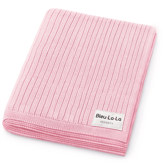 Organic Ribbed Knit Cotton Baby Blanket Blanket Bleu La La Color: Petal Pink