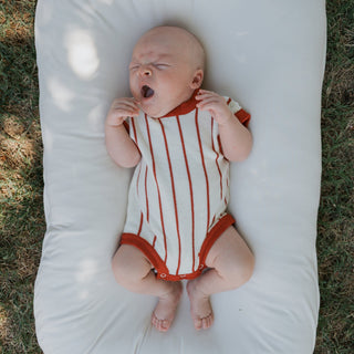 Knit Romper | Picnic Pinstripe forever french baby