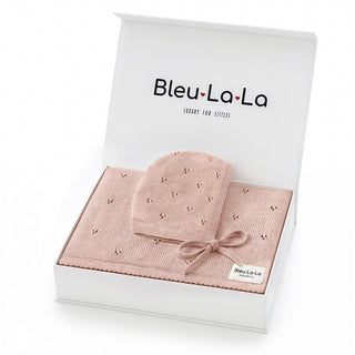 Organic Pointelle Swaddle Blanket + Hat Gift Set Bleu La La Color: Ballet Slipper