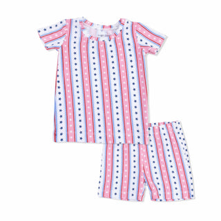 Short Sleeve Pajama Set with Shorts - Stars and Stripes 502 Angel Dear Size: 6-12M