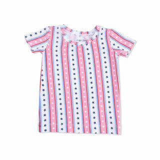 Short Sleeve Pajama Set with Shorts - Stars and Stripes 502 Angel Dear Size: 6-12M