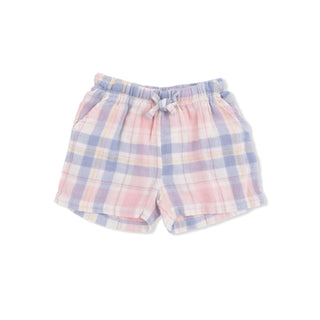 Polo Top with Casual Short - Dusty Plaid 510M Angel Dear Size: 6-12M