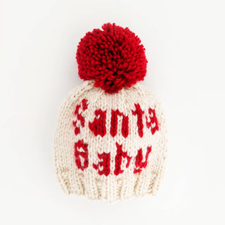 Santa Baby Hand Knit Beanie Hat for Baby Huggalugs Size: XS (newborn)