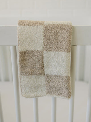 Plush Blanket - Taupe Checkered Mebie Baby