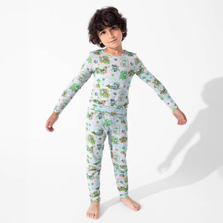 Bamboo Long Sleeve Pajama Set - Minecraft Overworld Dreams Bellabu Bear Size: 4T